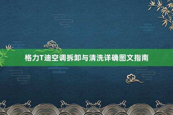 格力T迪空调拆卸与清洗详确图文指南